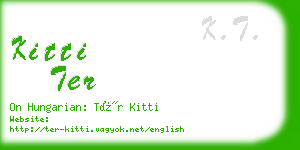 kitti ter business card